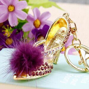 Plush High Heels purple keychain